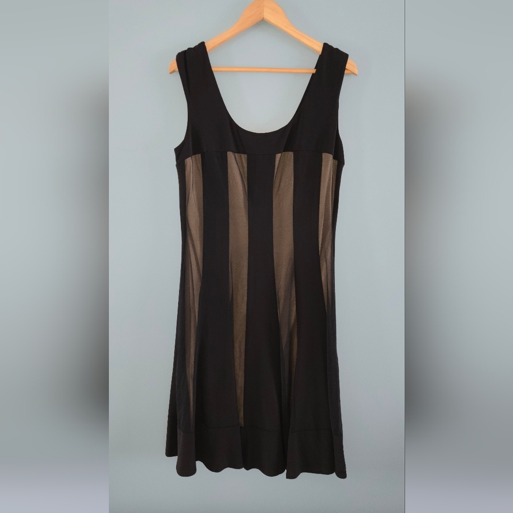 Connected Apparel Black and Tan Dress Size 14